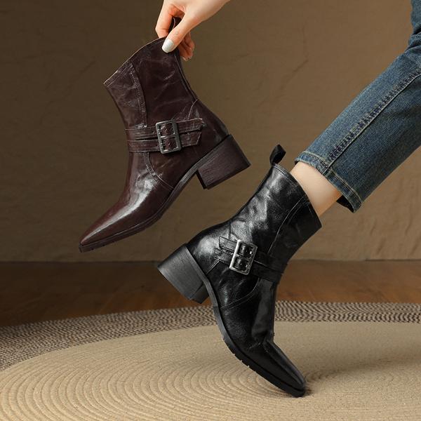 Luxurious Handcrafted Leather Women's Shoes: Elegance Redefined(E123006Q12)