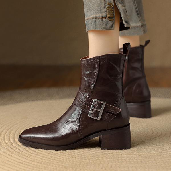 Luxurious Handcrafted Leather Women's Shoes: Elegance Redefined(E123006Q12)