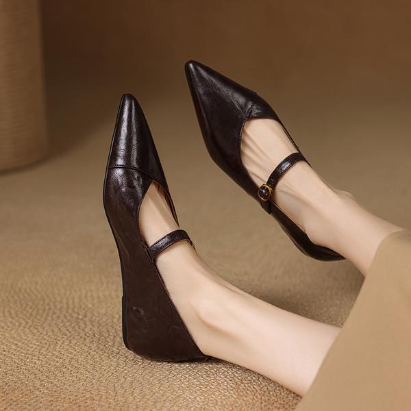 Handcrafted Genuine Leather Women's Shoes - Luxurious Elegance with Artisan Quality(E123006Q25)