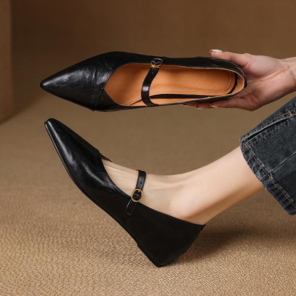 Handcrafted Genuine Leather Women's Shoes - Luxurious Elegance with Artisan Quality(E123006Q25)