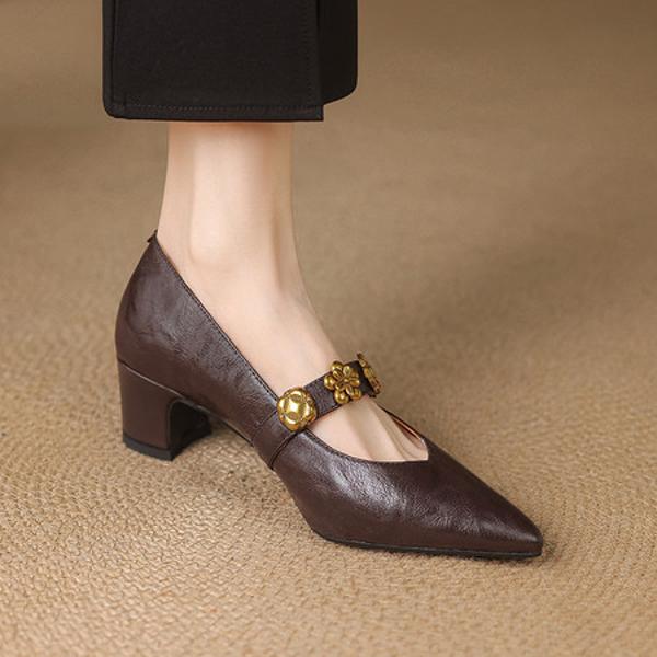Handcrafted Luxury Leather Women's Shoes: Elegance in Every Detail(E123006Q42)