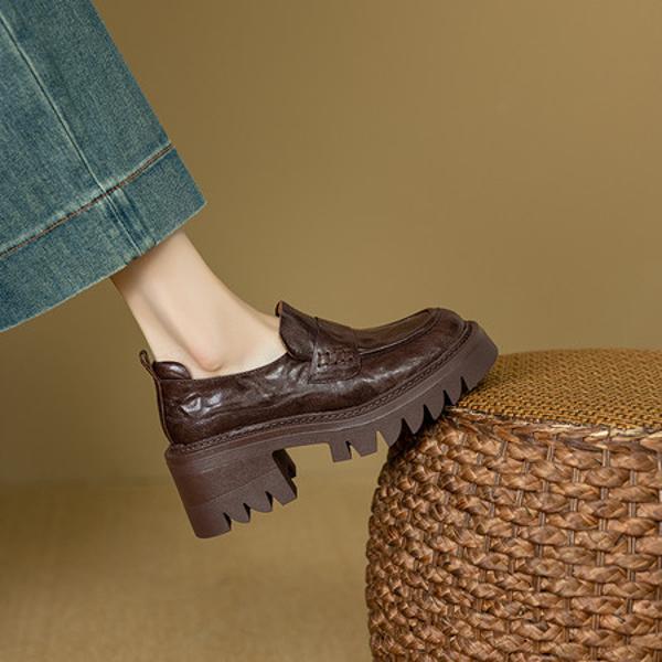 Luxury Handcrafted Leather Women's Shoes - Elegant Craftsmanship(E123006Q35)