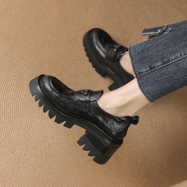 Handcrafted Leather Women's Shoes: Elegant Luxury Design(E123006Q38)