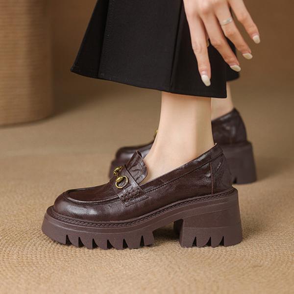 Crafted Luxury: Genuine Leather Handmade Women's Shoes(E123006Q44)