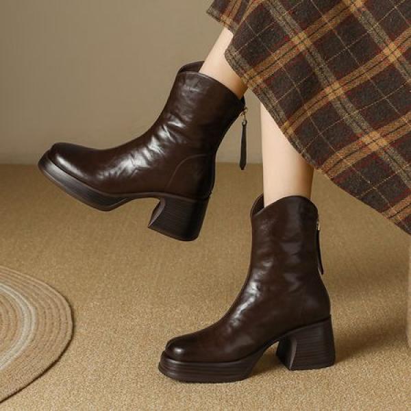 Handcrafted Luxurious Leather Women's Shoes(E5or7682-1)