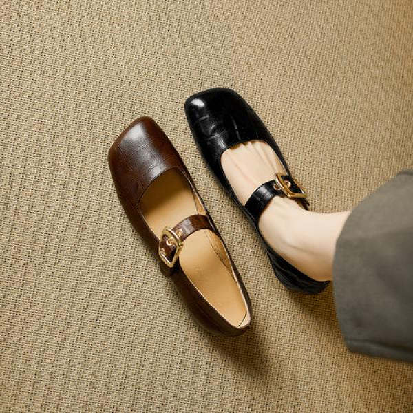 Luxurious Handcrafted Leather Women's Shoes with Elegance(E5or76801)