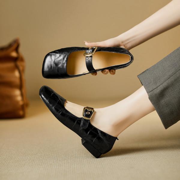 Luxurious Handcrafted Leather Women's Shoes with Elegance(E5or76801)