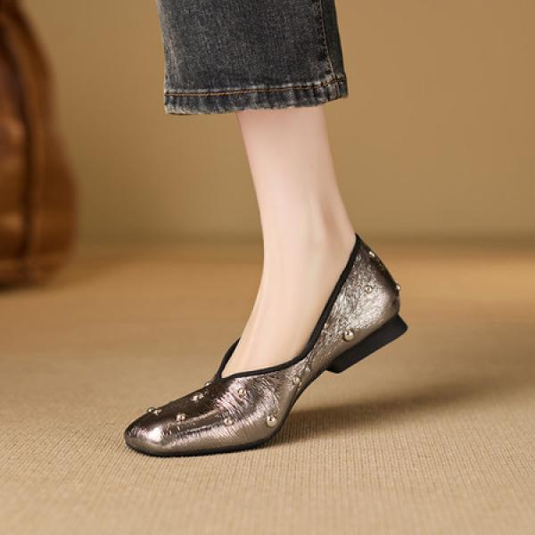 Handcrafted Luxury Leather Women's Shoes: Elegant Craftsmanship(E5or76851)