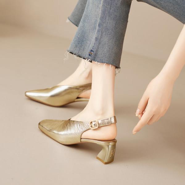 Exquisite Handcrafted Leather Heels for Elegant Women(E5or76887)