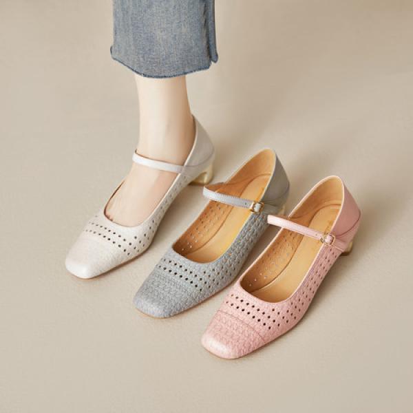 Exquisite Handcrafted Leather Women's Shoes for Elegance(E5or76915)