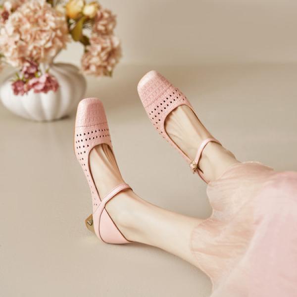 Exquisite Handcrafted Leather Women's Shoes for Elegance(E5or76915)