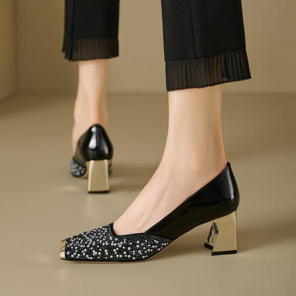 Luxurious Handmade Genuine Leather Women’s Shoes(E5or7758-1)