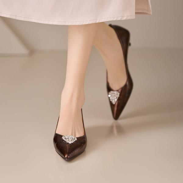 Elegant Handcrafted Genuine Leather Women's Shoes of Luxury Quality(E5or76942)