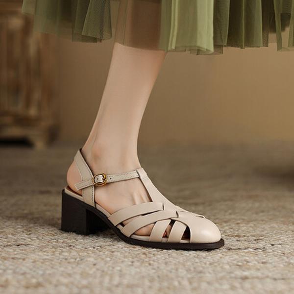 Elegant Handcrafted Genuine Leather Women's Shoes - Exquisite Quality & Luxury Craftsmanship(E6haodian995-3)