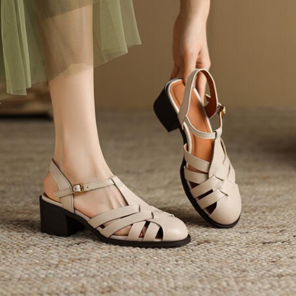 Elegant Handcrafted Genuine Leather Women's Shoes - Exquisite Quality & Luxury Craftsmanship(E6haodian995-3)