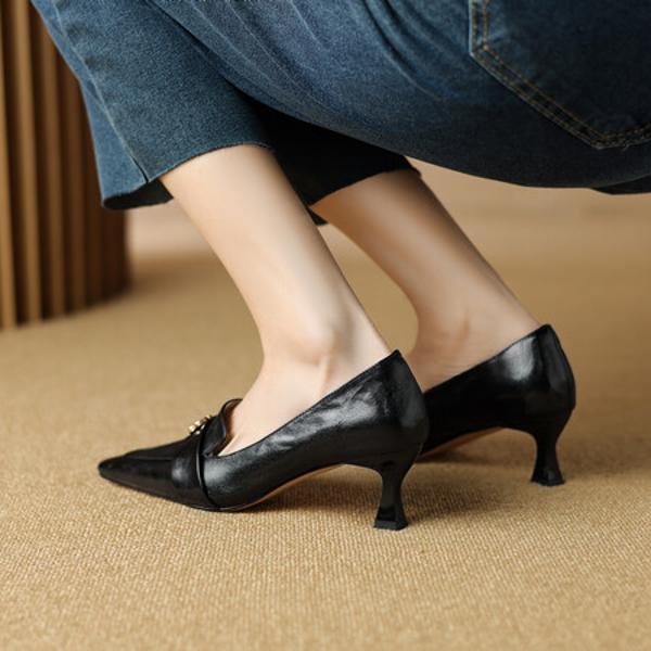 Handcrafted Leather Women's Shoes: Elegance Redefined(E6haodianY1008-1)