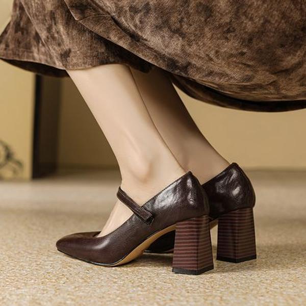Elegant Handcrafted Leather Women's Shoes: A Blend of Luxury and Artistry(E6haodianA1010-1)