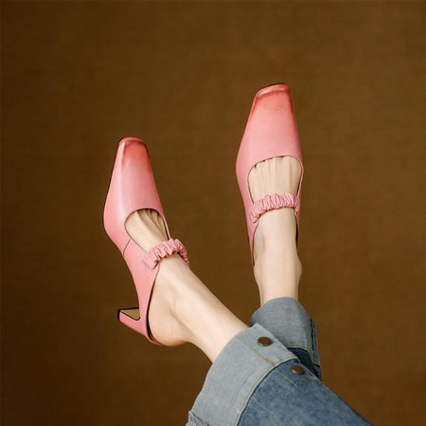 Handcrafted Luxury Leather Women's Shoes: Elegant Craftsmanship(E6haodian107-2)