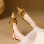 Elegant Handcrafted Genuine Leather Women's Shoes: High-End Luxury Craftsmanship(E6haodianD569)