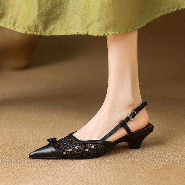Elegant Handcrafted Genuine Leather Women's Shoes: High-End Luxury Craftsmanship(E6haodianD569)
