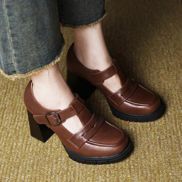 Handcrafted Luxury Genuine Leather Women's Shoes – Elegance in Every Stitch(E6haodianX682-5)