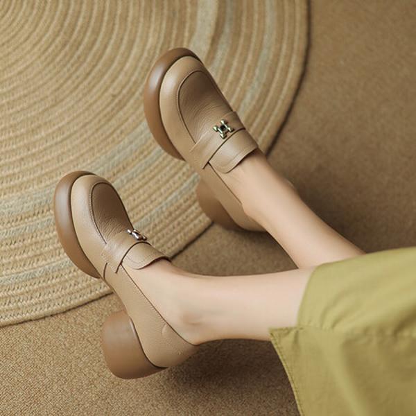 Handcrafted Luxury Genuine Leather Women's Shoes - Elegant Artistry & Quality(Easn20181275)