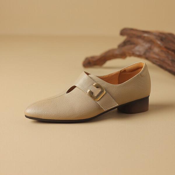 Elegant Handcrafted Genuine Leather Women's Shoes - Luxury Craftsmanship(Easn20181559)