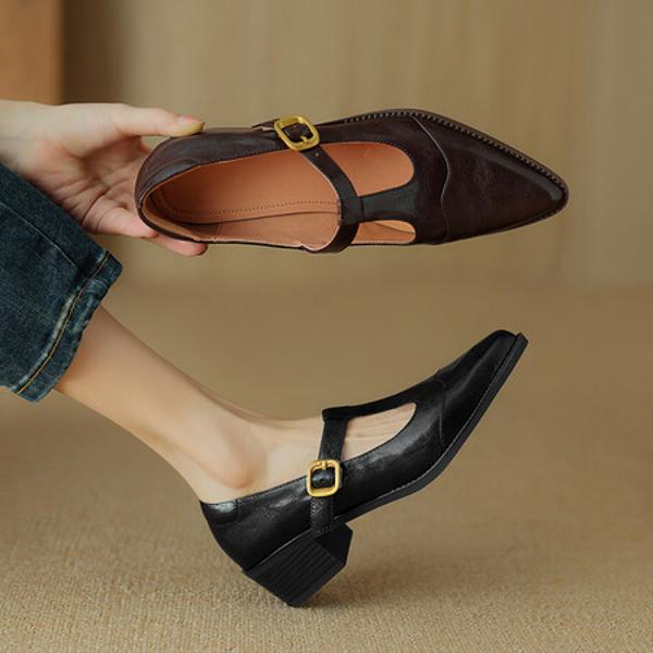 Handcrafted Luxury Leather Women's Shoes(Easn20181590)