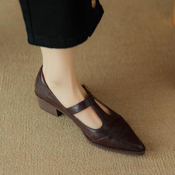 Handcrafted Luxury Leather Women's Shoes(Easn20181590)