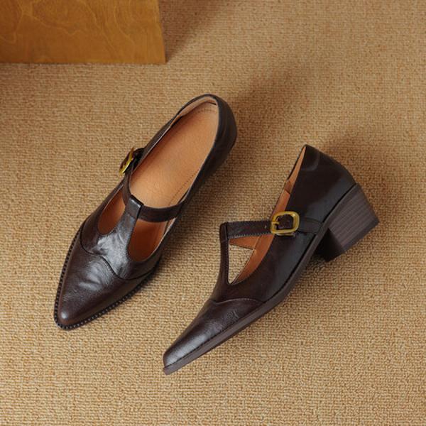 Handcrafted Luxury Leather Women's Shoes(Easn20181590)