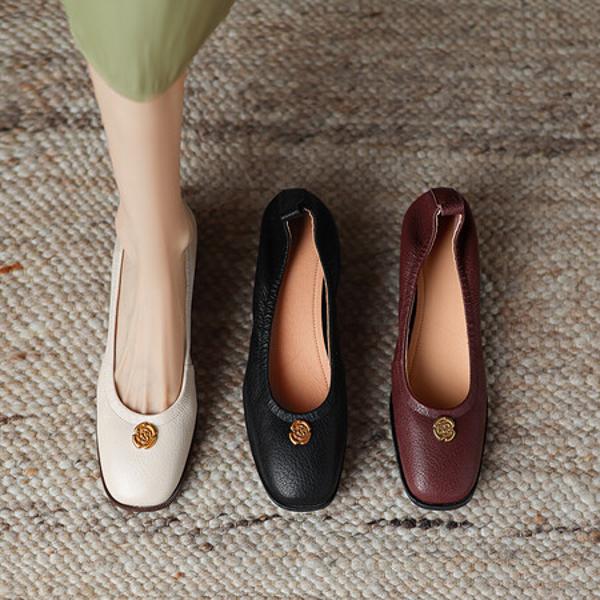 Handcrafted Luxurious Leather Women's Shoes: Exquisite Quality & Elegance(Easn20181815)