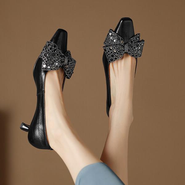 Exquisite Handmade Leather Women's Shoes for Elegant Sophistication(Easn20181821)