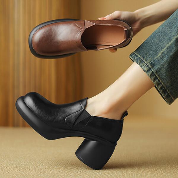 Handcrafted Luxury Leather Women's Shoes: Timeless Elegance(Easn20181563)