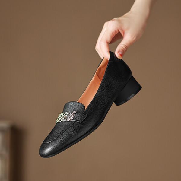 Elegant Handcrafted Leather Women's Shoes - Luxury Craftsmanship(Easn20181857)