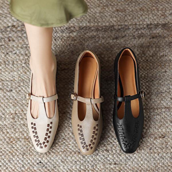 Elegant Handcrafted Genuine Leather Women's Shoes of Exquisite Quality(Easn20181873)