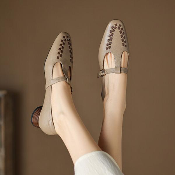 Elegant Handcrafted Genuine Leather Women's Shoes of Exquisite Quality(Easn20181873)