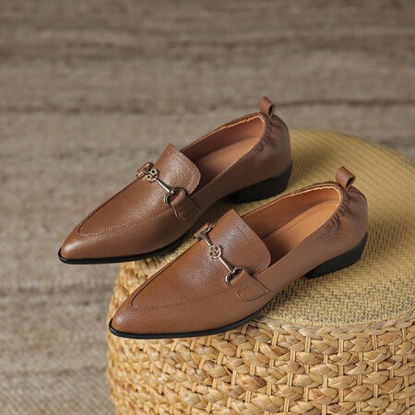 Timeless Elegance: Handcrafted Genuine Leather Women's Shoes(Easn20181830)