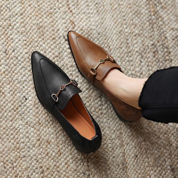 Timeless Elegance: Handcrafted Genuine Leather Women's Shoes(Easn20181830)