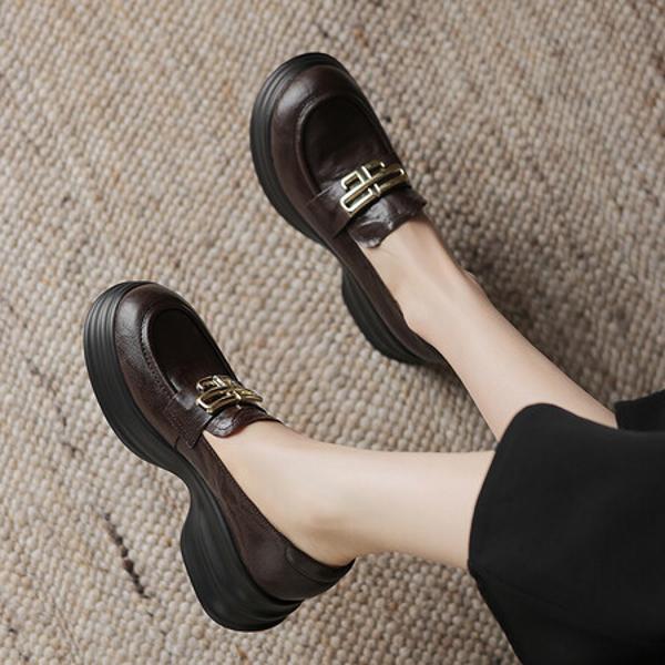 Handcrafted Genuine Leather Women's Shoes - Elegant Luxury Quality(Easn20181886)