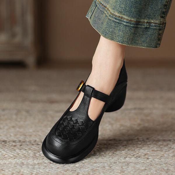 Handcrafted Genuine Leather Women's Shoes: Timeless Elegance and Luxury Quality(Easn20181919)