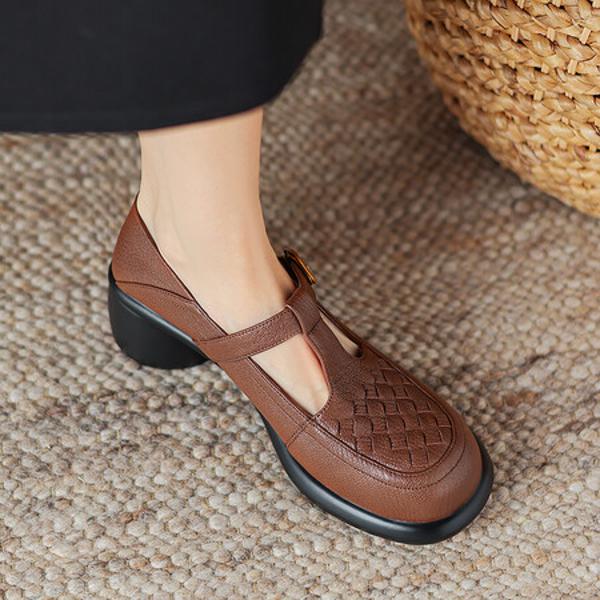 Handcrafted Genuine Leather Women's Shoes: Timeless Elegance and Luxury Quality(Easn20181919)