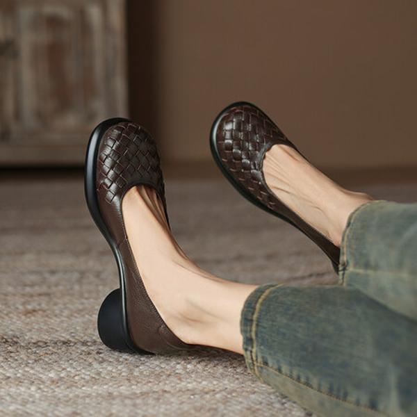 Elegant Handcrafted Leather Women's Shoes - Luxurious Craftsmanship(Easn20181922)