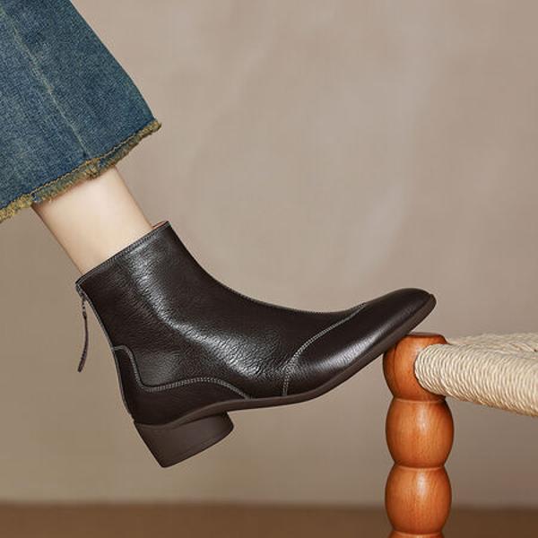 Elegant Handmade Genuine Leather Women's Shoes - Luxury Craftsmanship(Easn20182265)