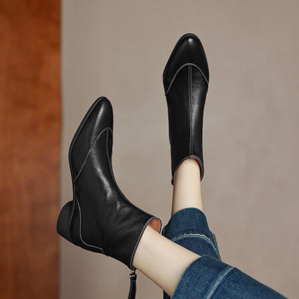 Elegant Handmade Genuine Leather Women's Shoes - Luxury Craftsmanship(Easn20182265)