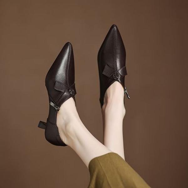 Handcrafted Luxury Leather Women’s Shoes – Elegance in Every Stitch(Easn20182328)