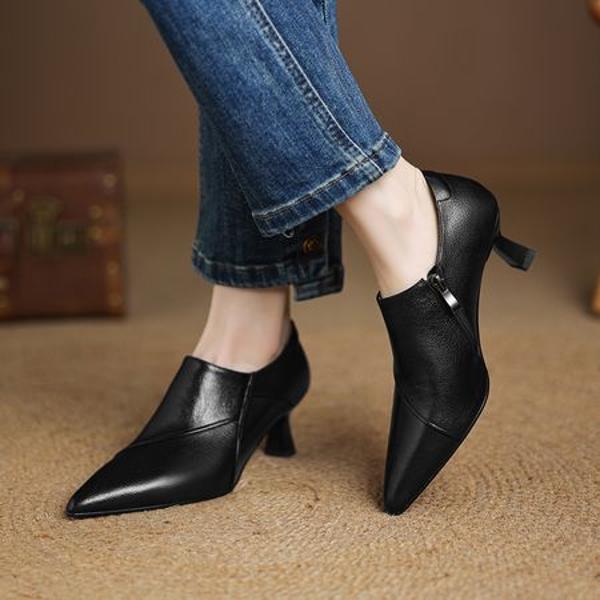 Elegant Handmade Leather Women's Shoes of Exquisite Craftsmanship(Easn20182327)