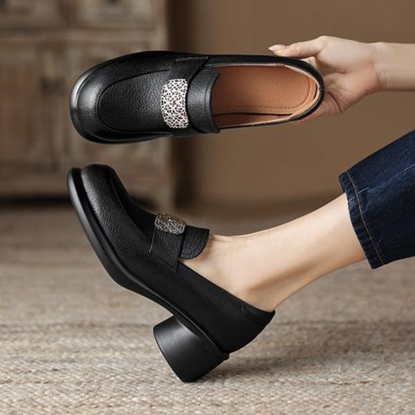 Handcrafted Luxury Leather Women's Footwear Elegance(Easn2018a1913)