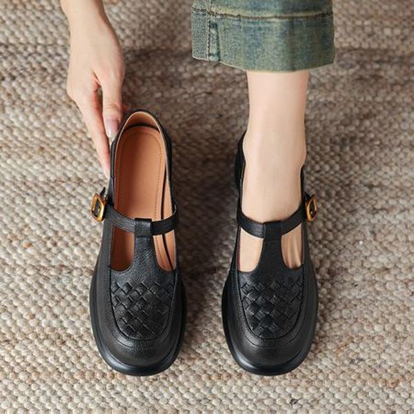 Exquisite Handcrafted Leather Women's Shoes: Luxury Elegance(Easn2018a1919)