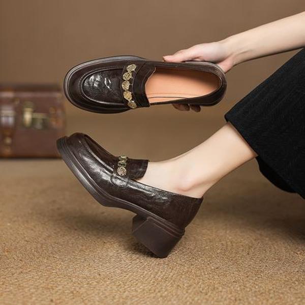 Handcrafted Luxury Leather Women's Shoes for Elegance(Easn20182375)