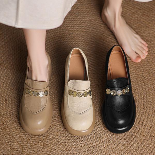 Elegant Handcrafted Leather Women's Shoes: Luxurious Quality and Craftsmanship(Easn20182380)